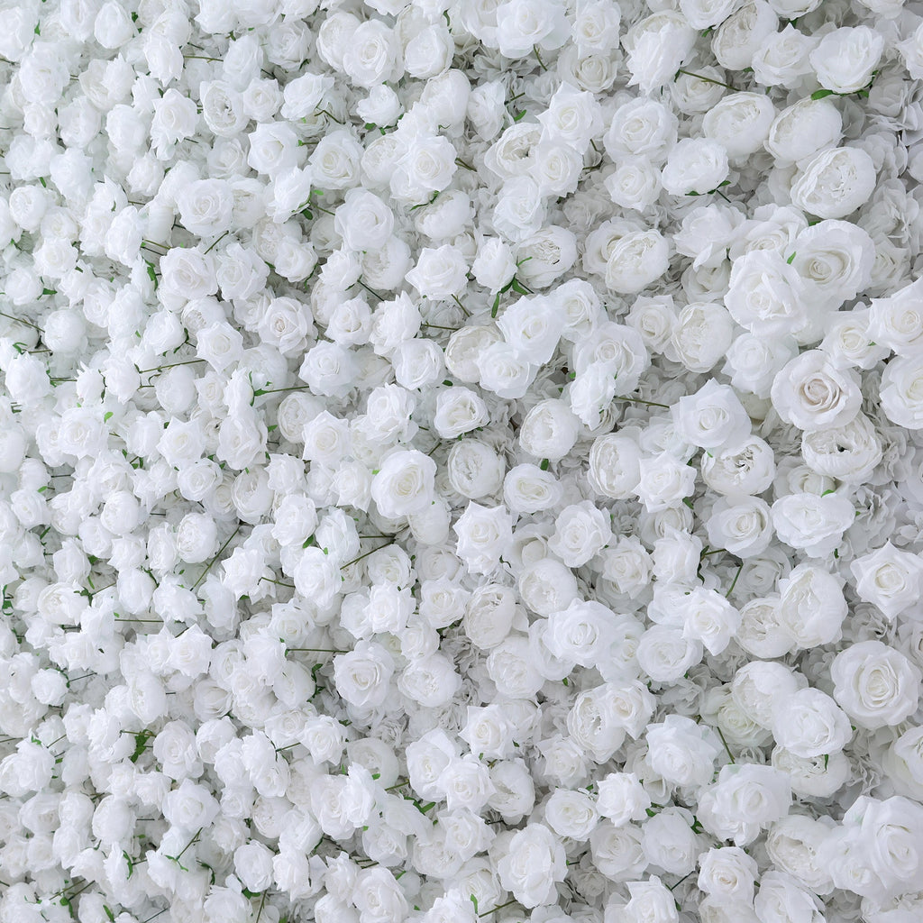 All - White Rose Floral Extravaganza Wall: A Pure. Elegant Masterpiece for Timeless Occasions | VF-547