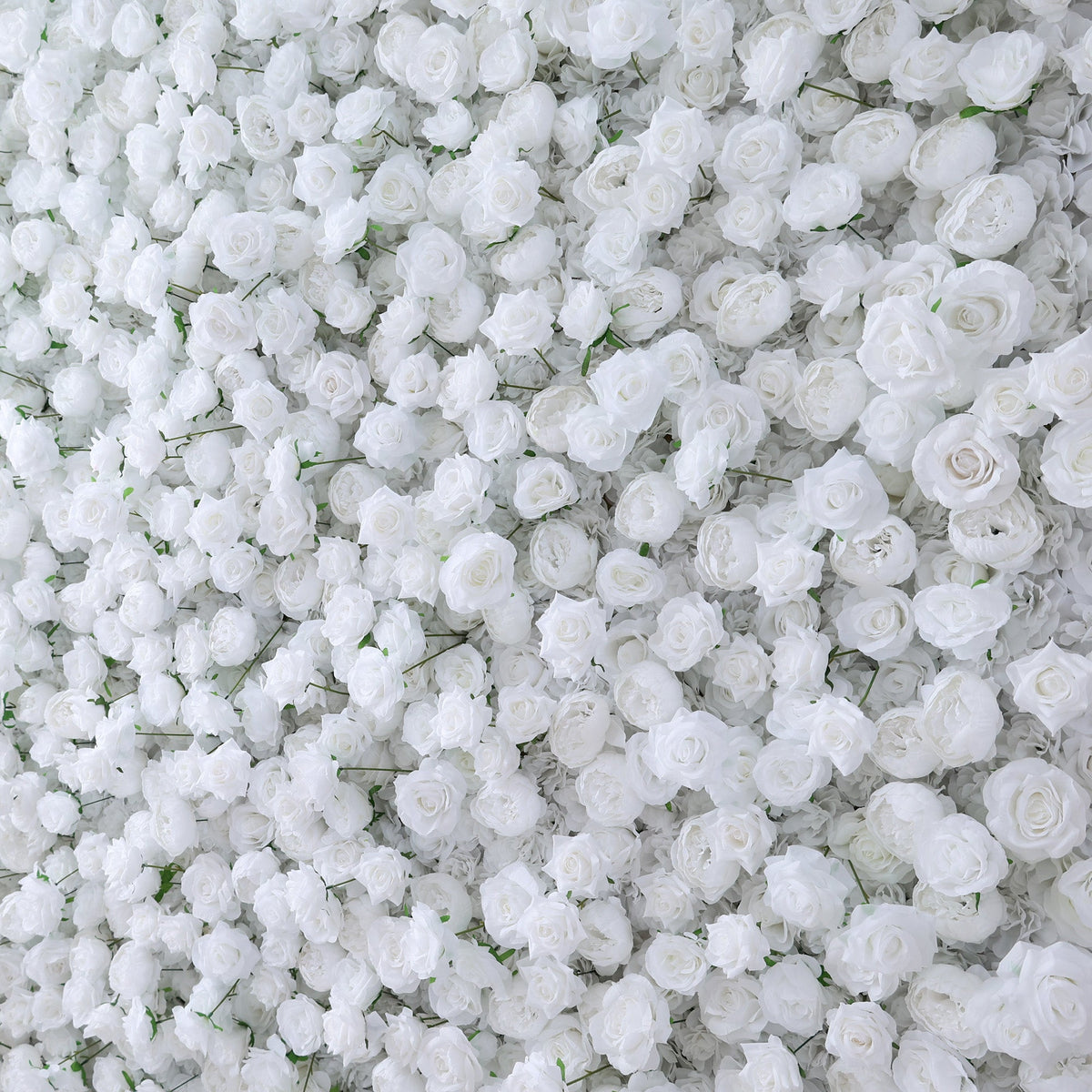 All - White Rose Floral Extravaganza Wall: A Pure. Elegant Masterpiece for Timeless Occasions | VF-547