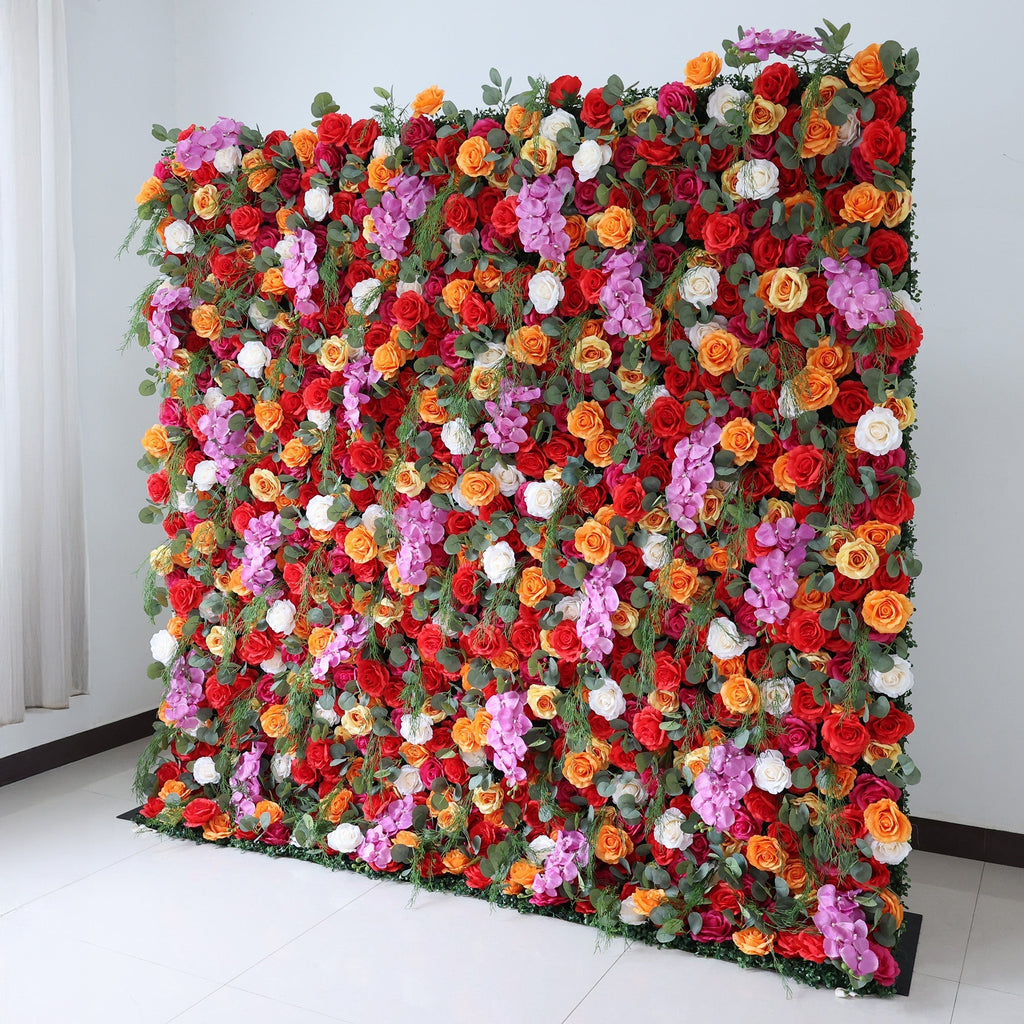 Fiery Color Burst Floral Extravaganza Wall: A Bold. Lively Masterpiece for Energetic Celebrations | VF-546