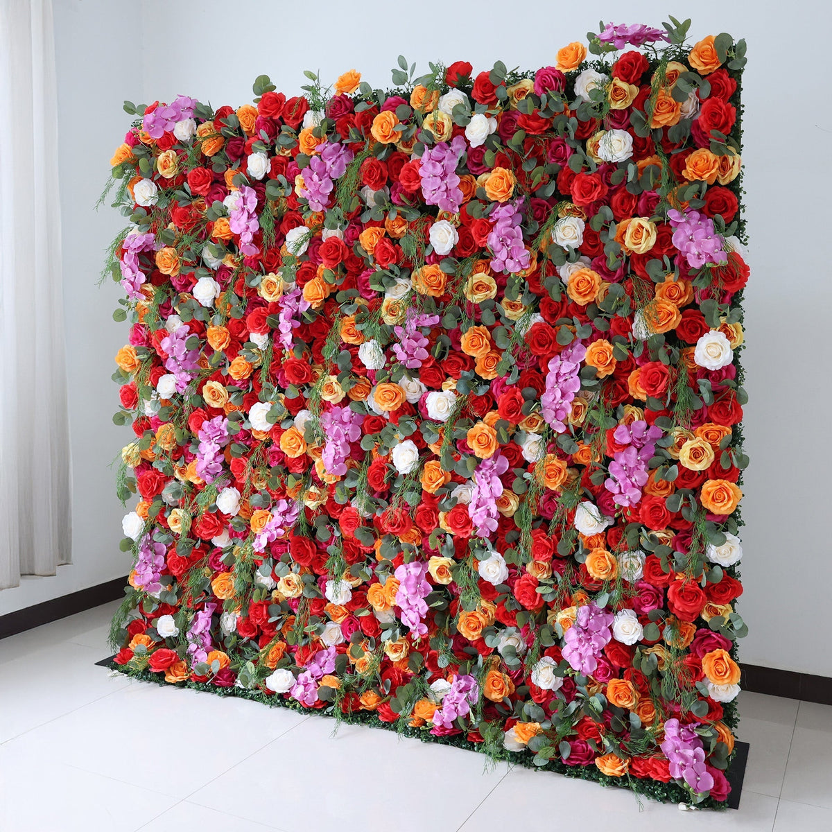 Fiery Color Burst Floral Extravaganza Wall: A Bold. Lively Masterpiece for Energetic Celebrations | VF-546