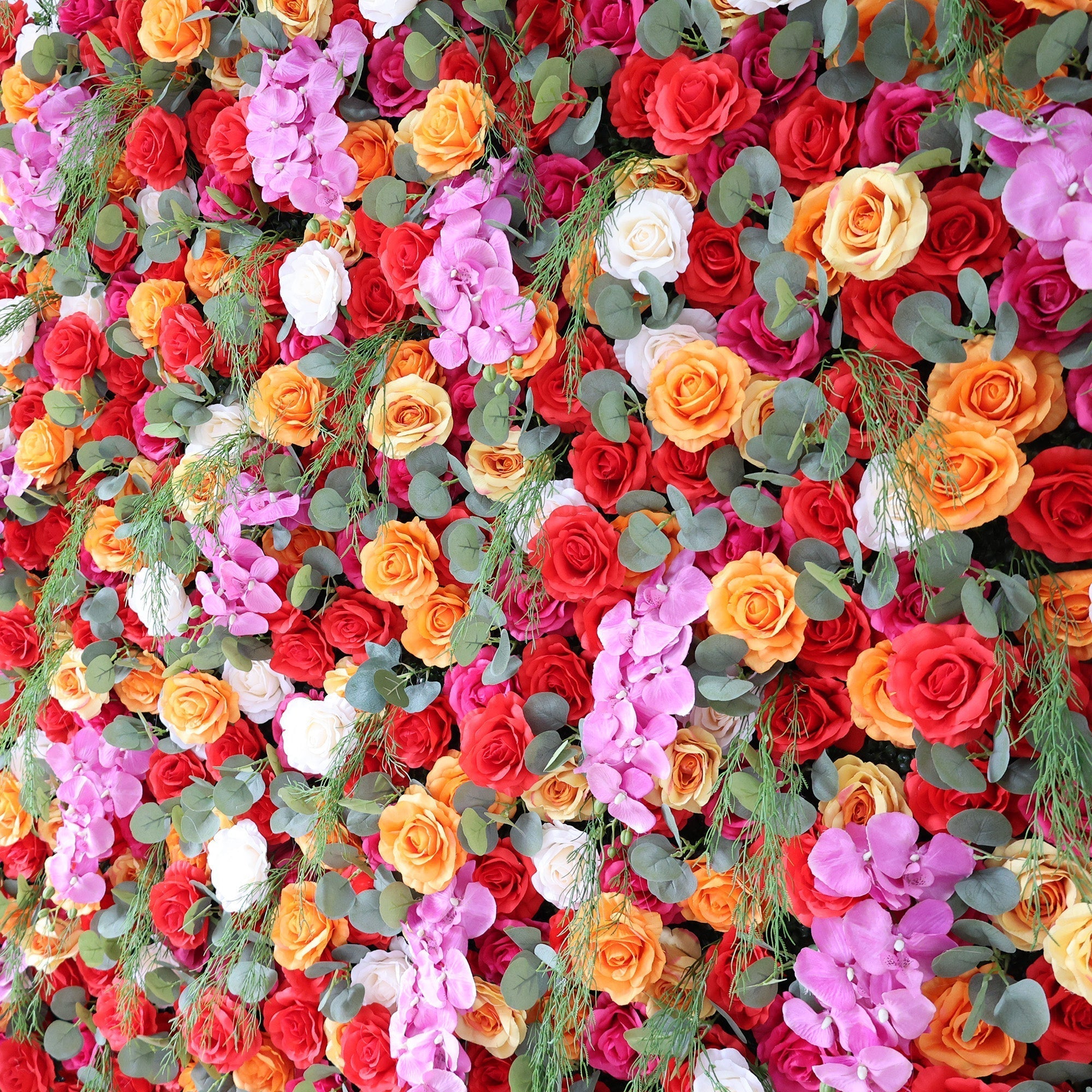 Fiery Color Burst Floral Extravaganza Wall: A Bold. Lively Masterpiece for Energetic Celebrations | VF-546