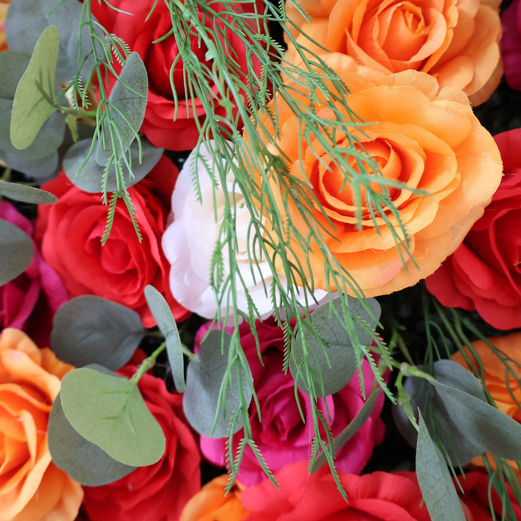 Fiery Color Burst Floral Extravaganza Wall: A Bold. Lively Masterpiece for Energetic Celebrations | VF-546