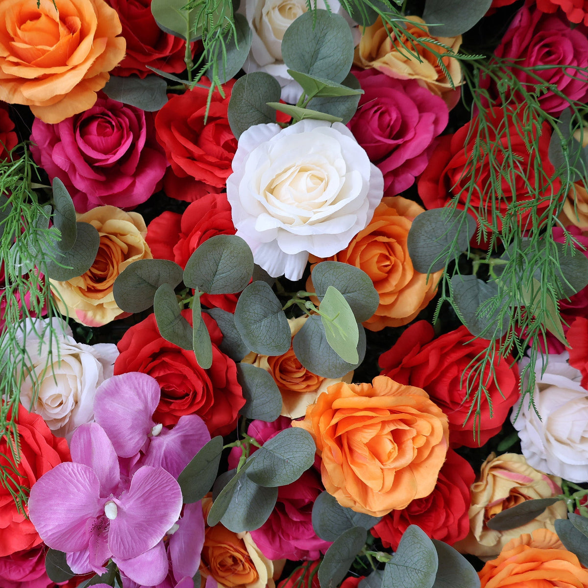 Fiery Color Burst Floral Extravaganza Wall: A Bold. Lively Masterpiece for Energetic Celebrations | VF-546