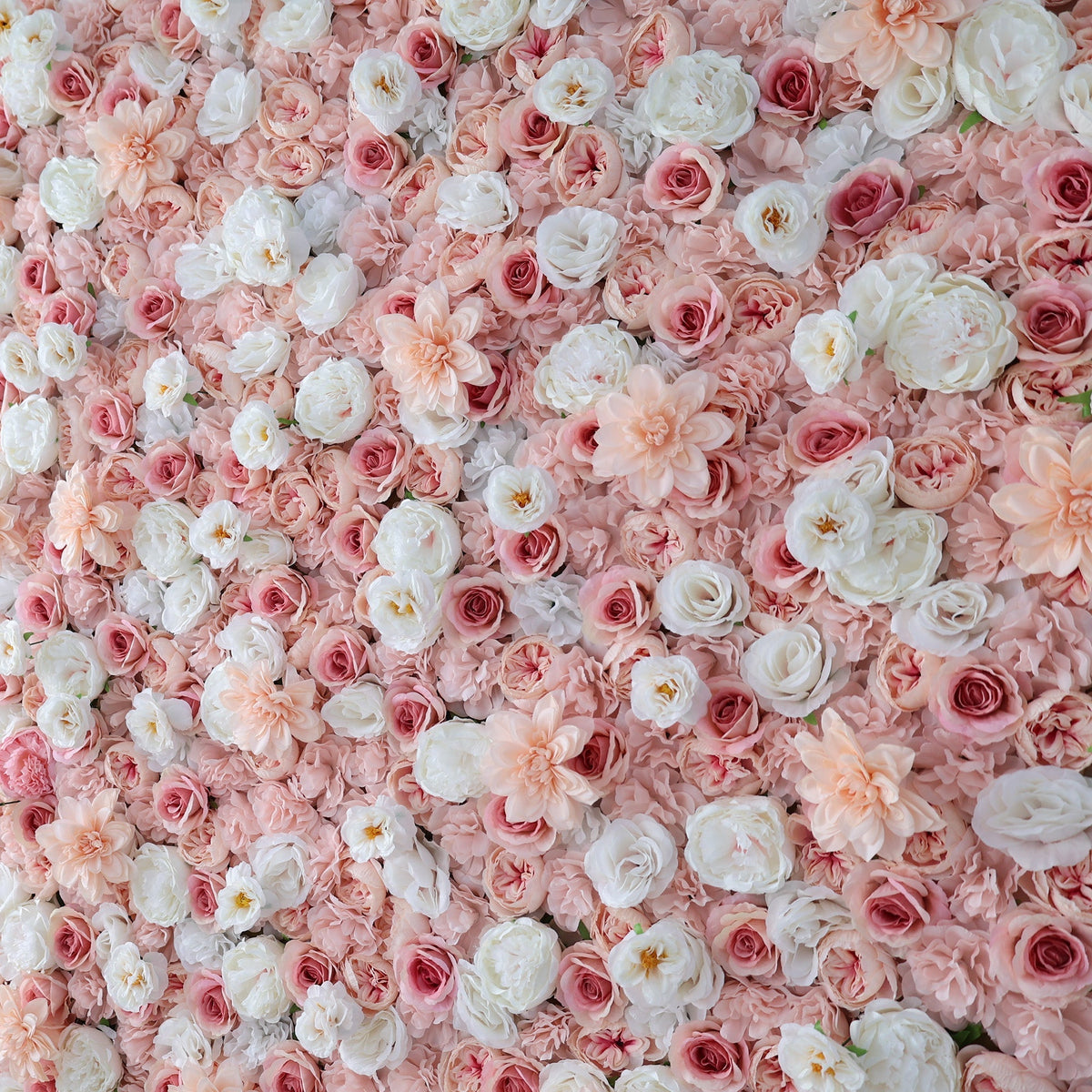 Blush Pink & Soft White Floral Extravaganza Wall: A Dreamy. Romantic Masterpiece for Enchanting Celebrations | VF-553