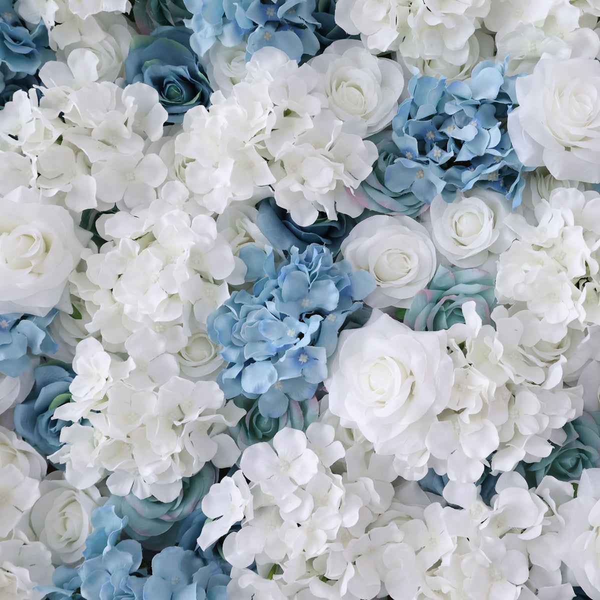 Blue & White Floral Extravaganza Wall: A Serene. Elegant Masterpiece for Timeless Celebrations | VF-555