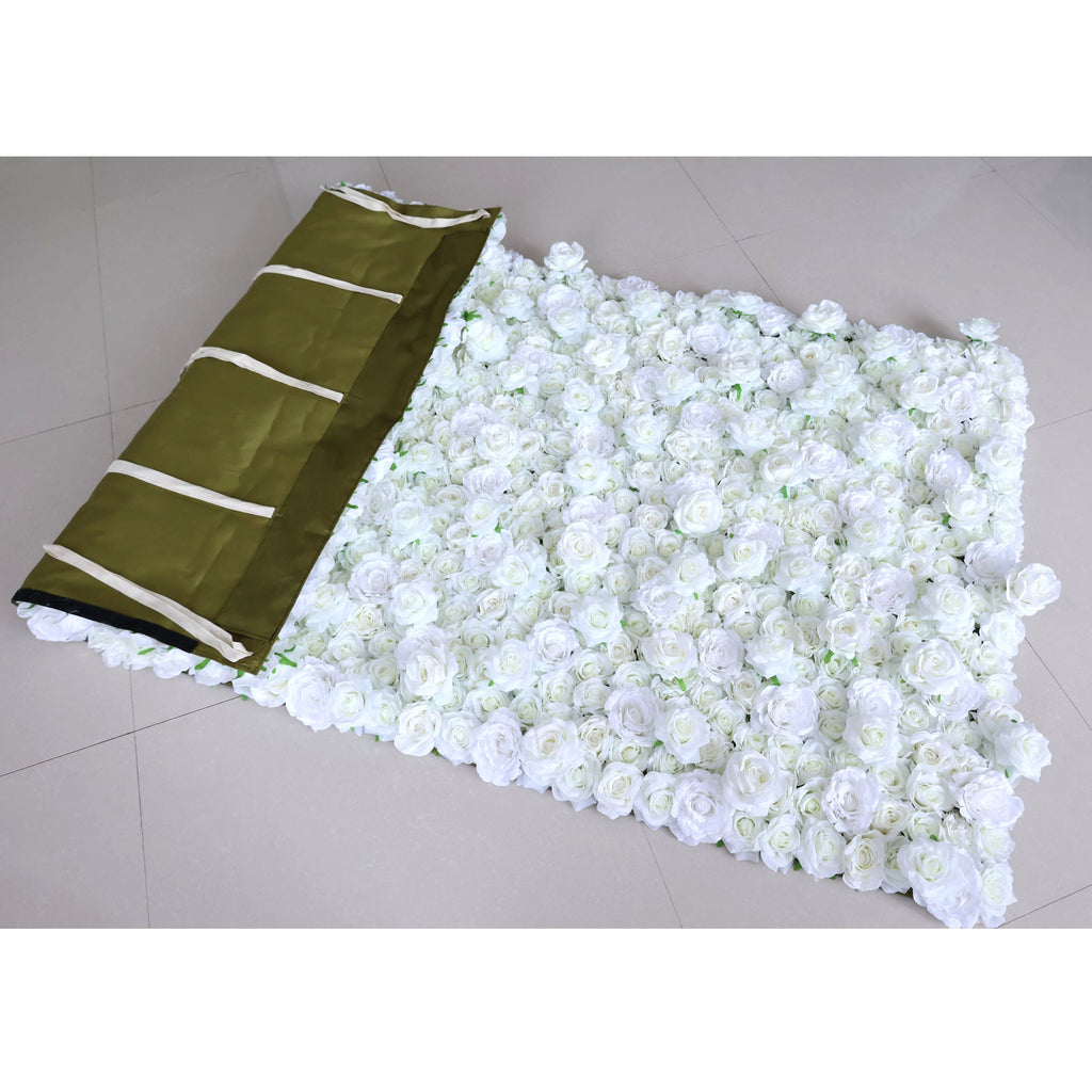 Green White Artificial Flower Wall Backdrop for Wedding & Event Decor | VF-361