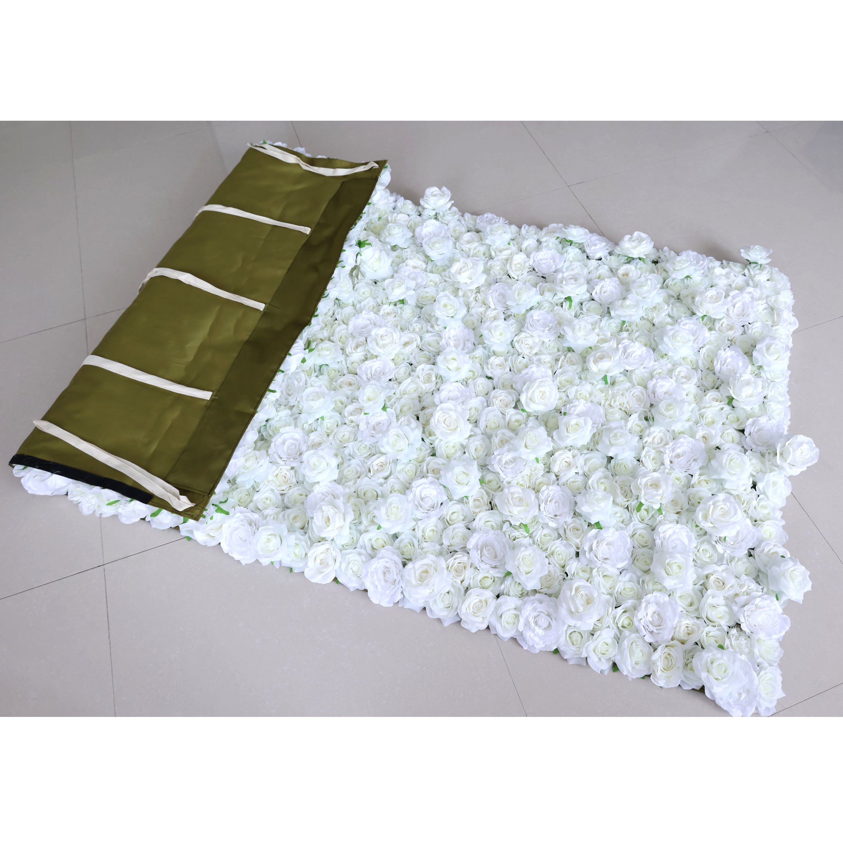 Green White Artificial Flower Wall Backdrop for Wedding & Event Decor | VF-361