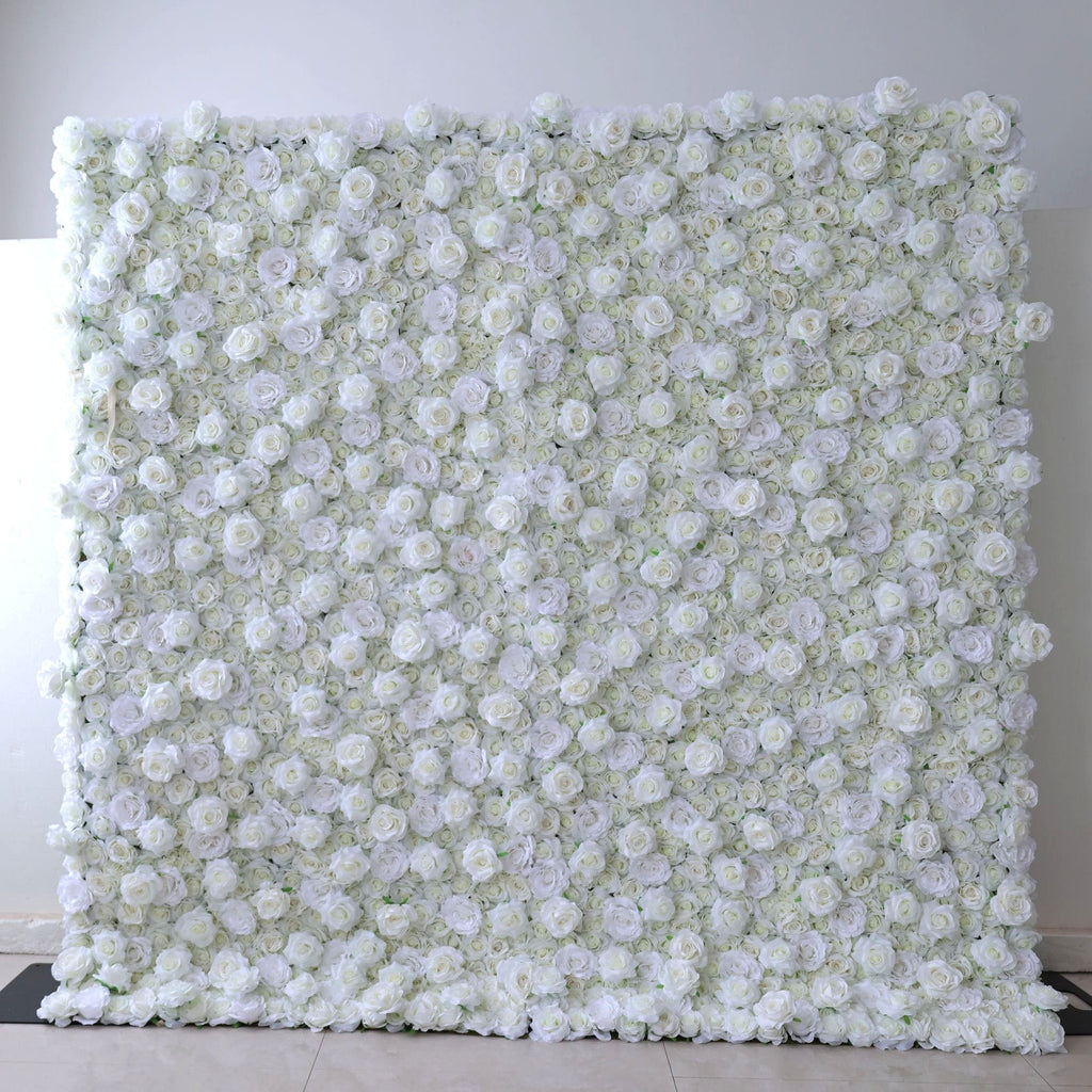 Green White Artificial Flower Wall Backdrop for Wedding & Event Decor | VF-361