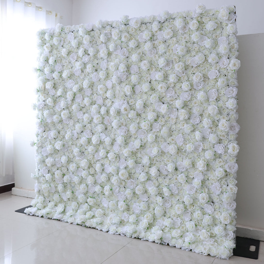 Green White Artificial Flower Wall Backdrop for Wedding & Event Decor | VF-361