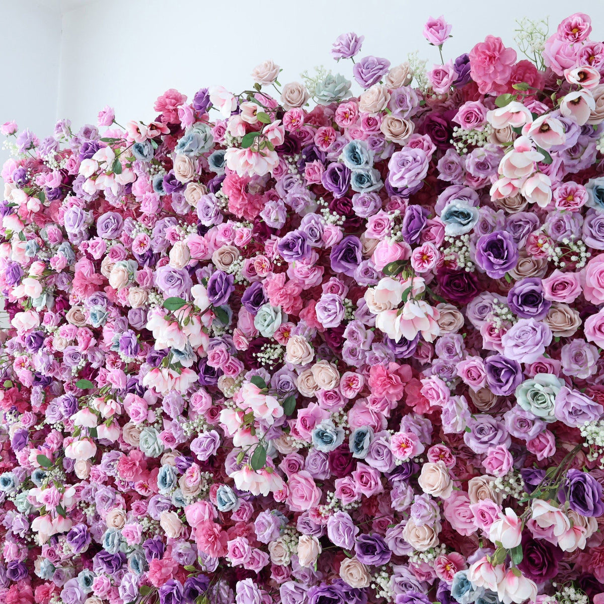 Enchanted Pastel Pink & Purple Floral Symphony Flower Wall: A Romantic Masterpiece for Dreamy Celebrations | VF-504