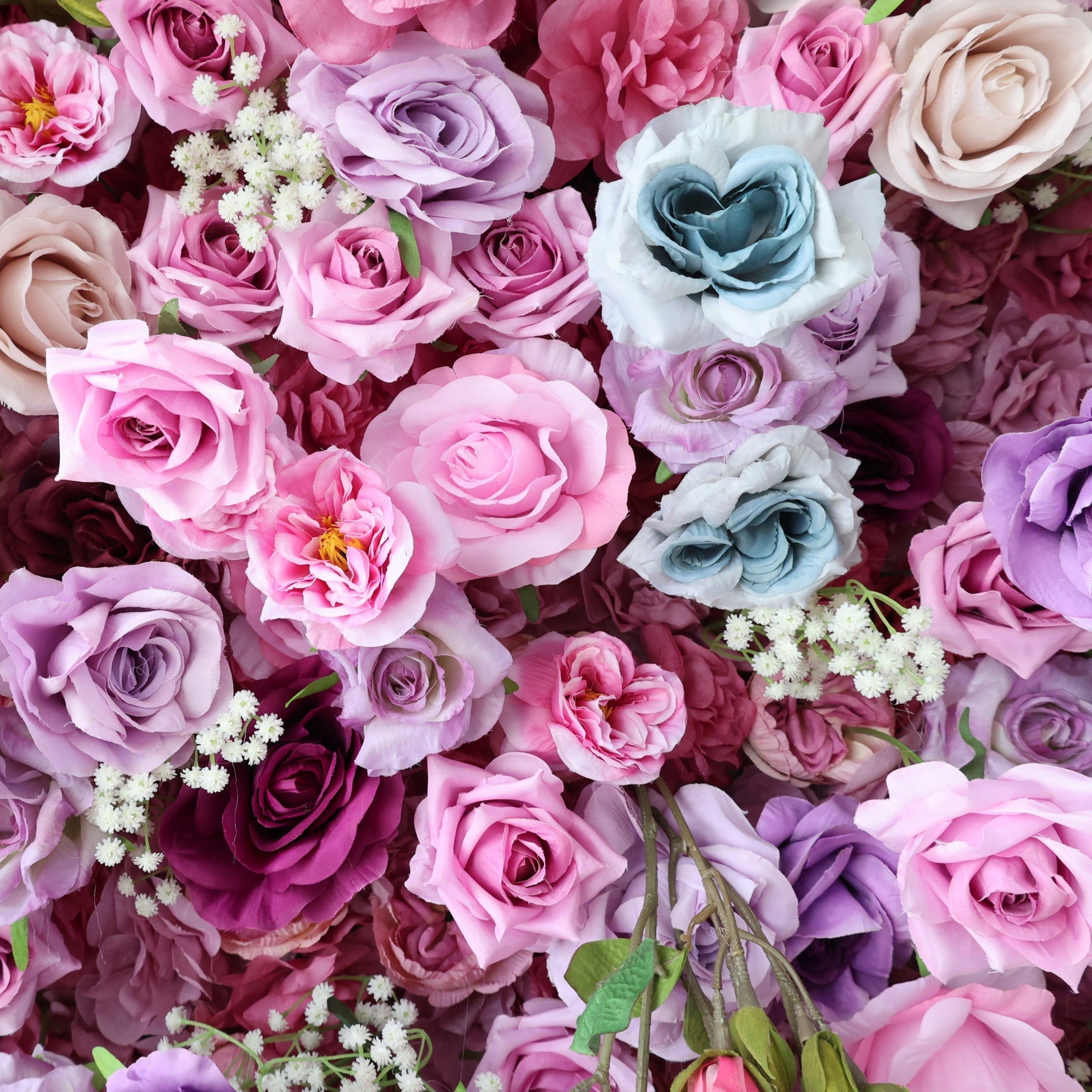 Enchanted Pastel Pink & Purple Floral Symphony Flower Wall: A Romantic Masterpiece for Dreamy Celebrations | VF-504
