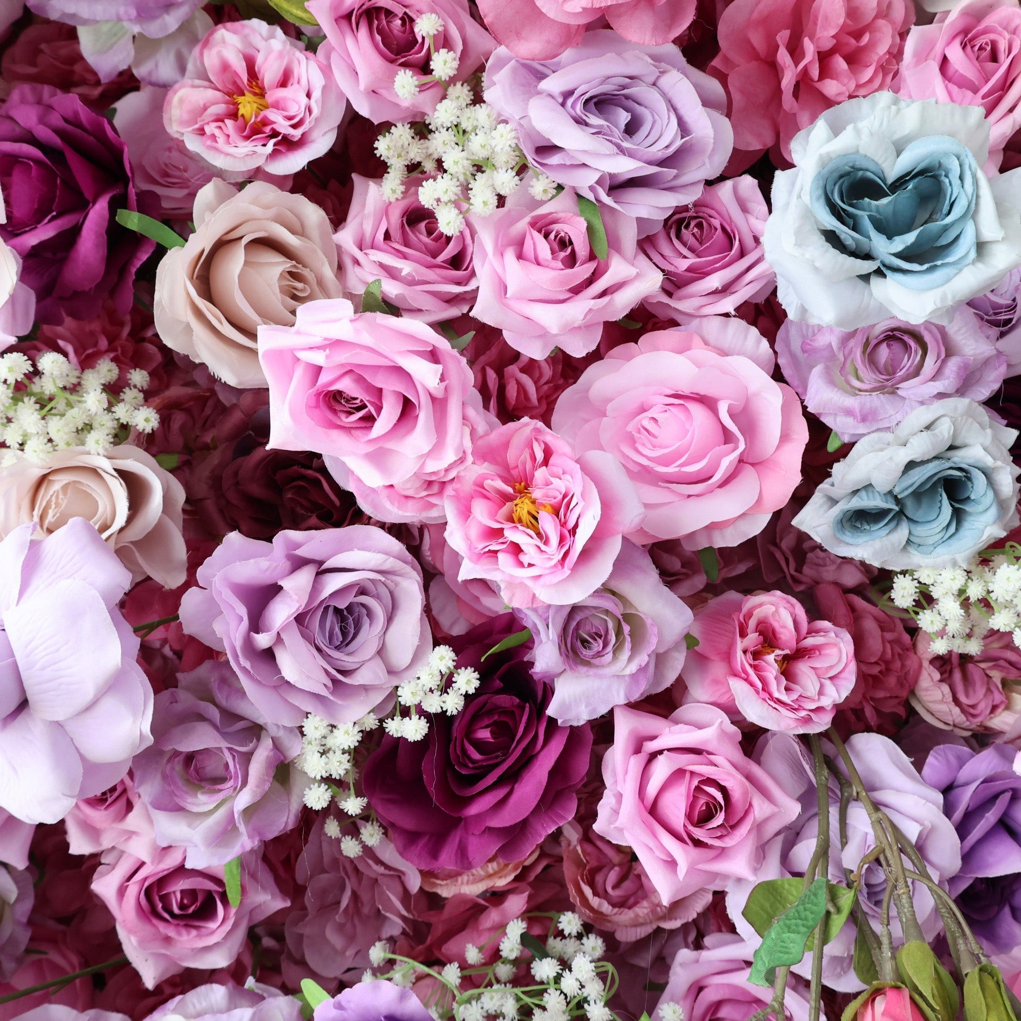 Enchanted Pastel Pink & Purple Floral Symphony Flower Wall: A Romantic Masterpiece for Dreamy Celebrations | VF-504