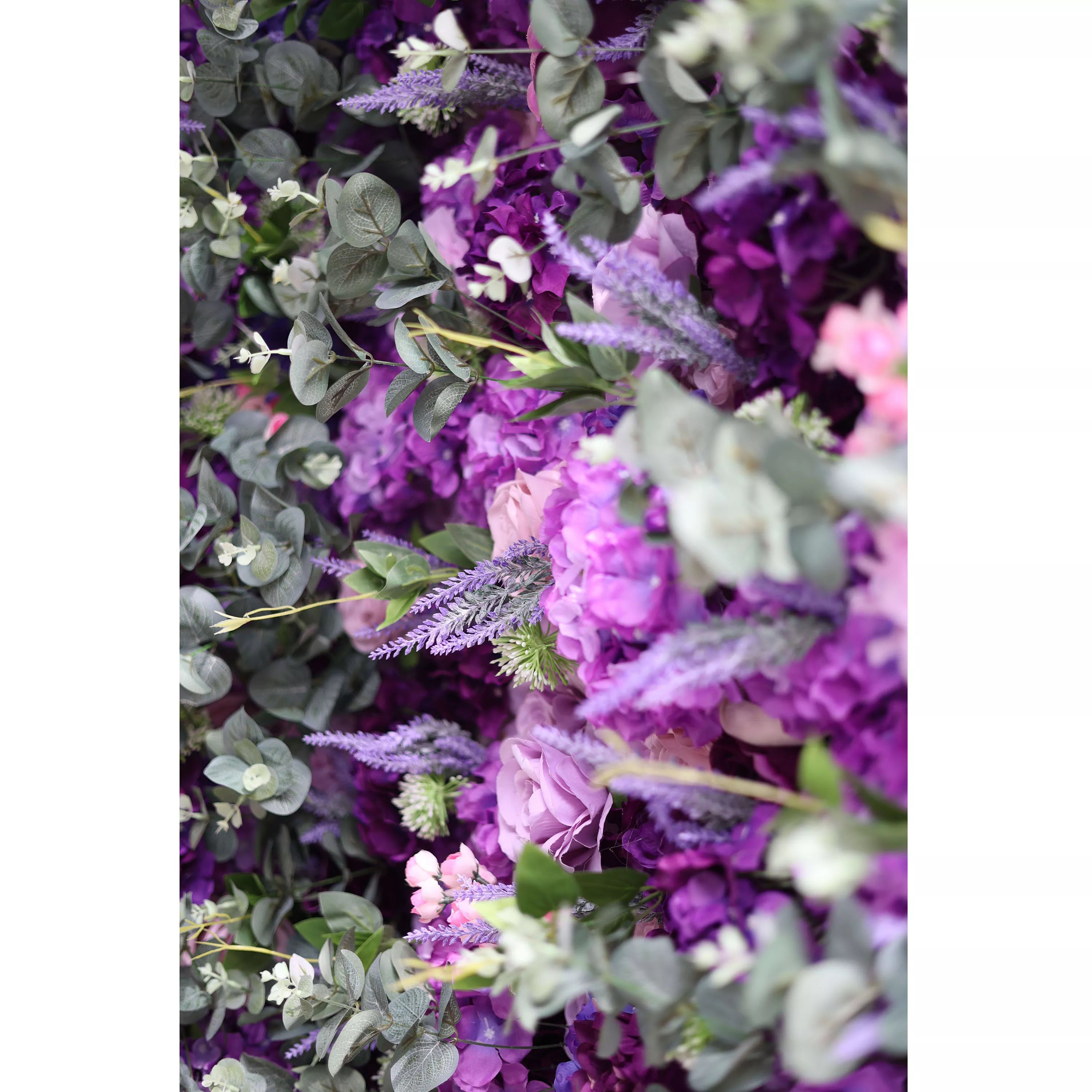 Roll Up Fabric Artificial Purple Flower Wall Wedding Backdrop. Floral Party Decor. Event Photography | VF-192