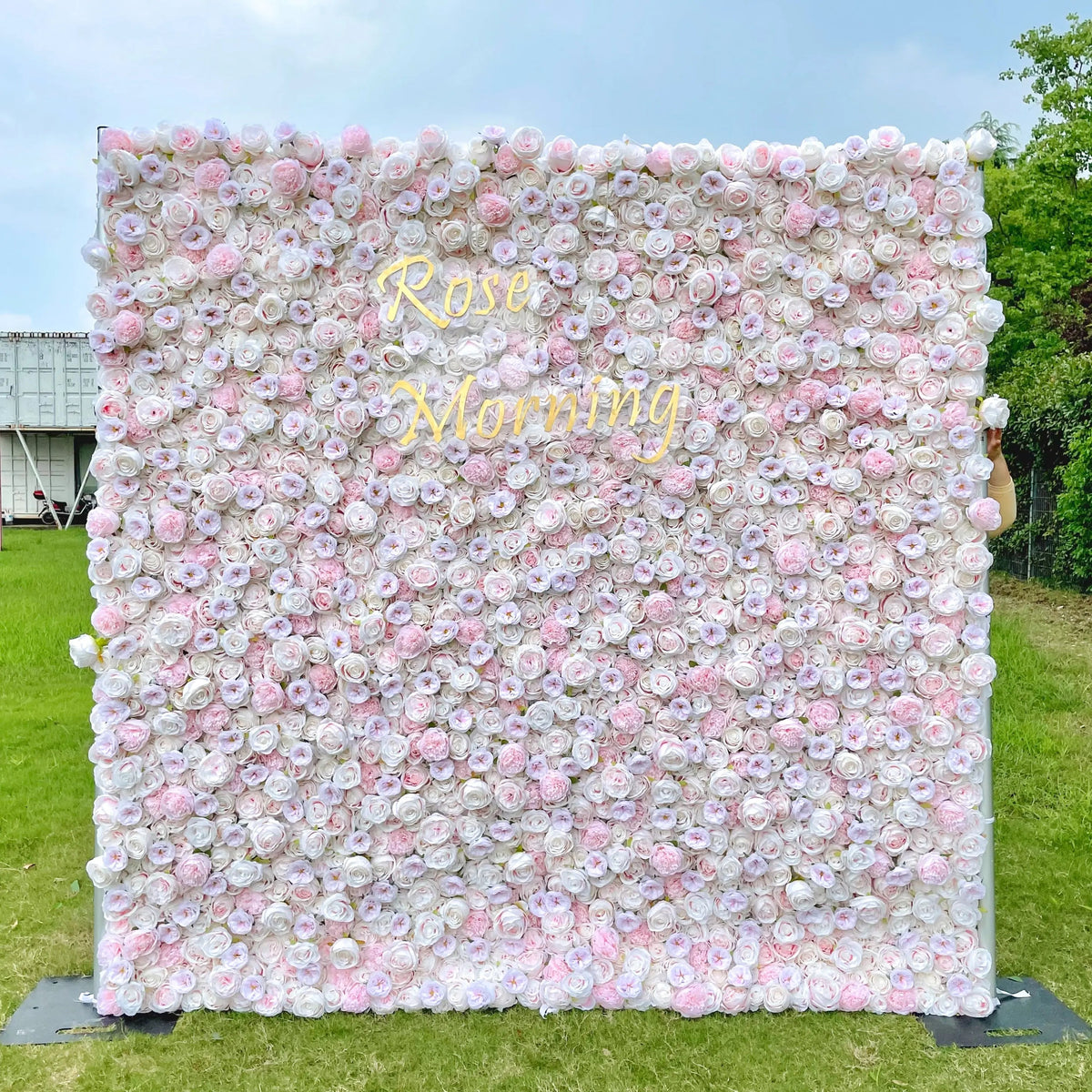 Baby：4D Fabric Artificial rolling up curtain flower wall Free Shipping