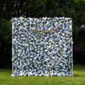 Betty：5D Blue Fabric Artificial rolling up curtain flower wall Free Shipping