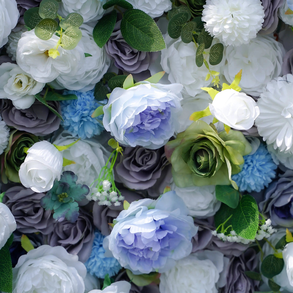 Betty：5D Blue Fabric Artificial rolling up curtain flower wall Free Shipping