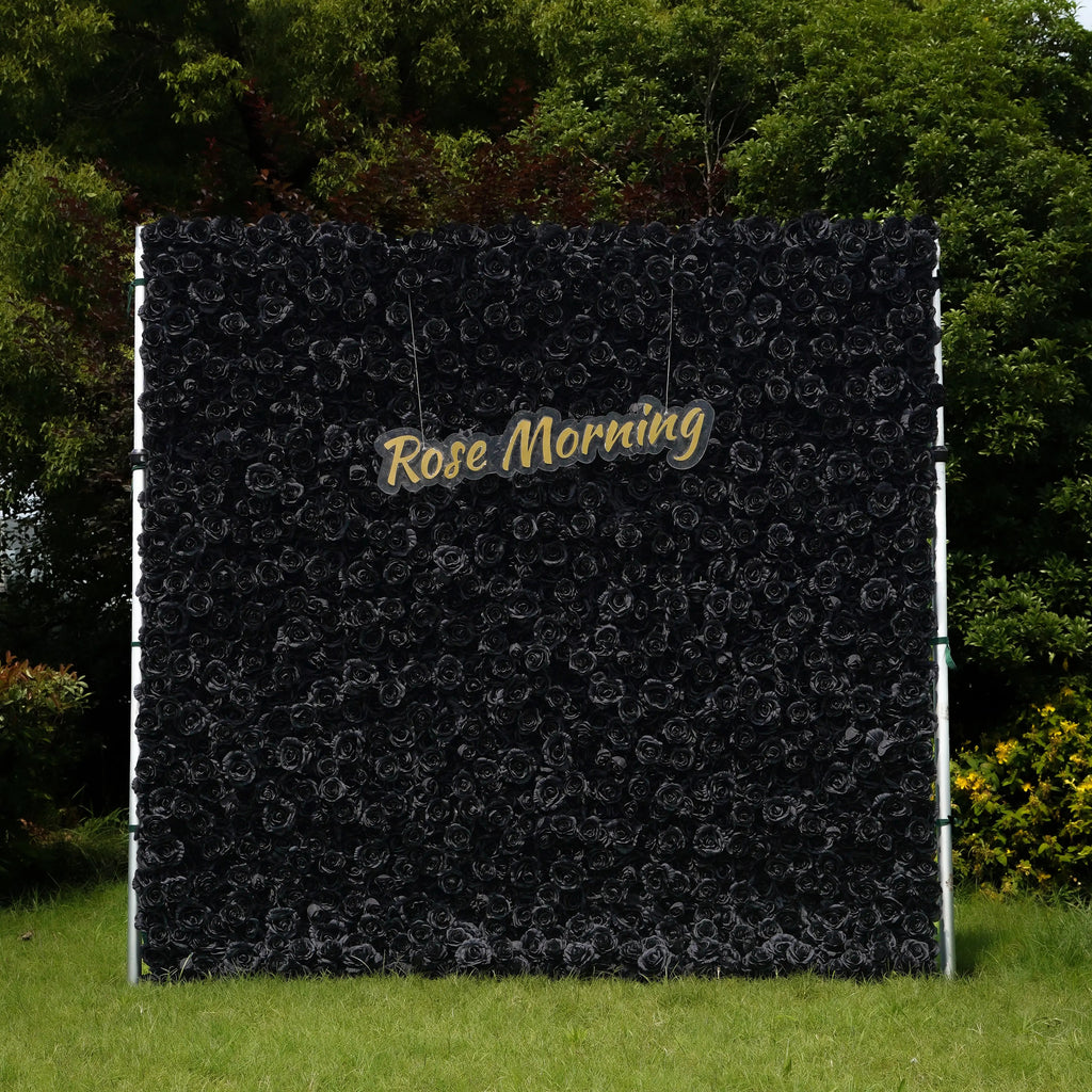 Black：4D Fabric Artificial rolling up curtain flower wall Free Shipping