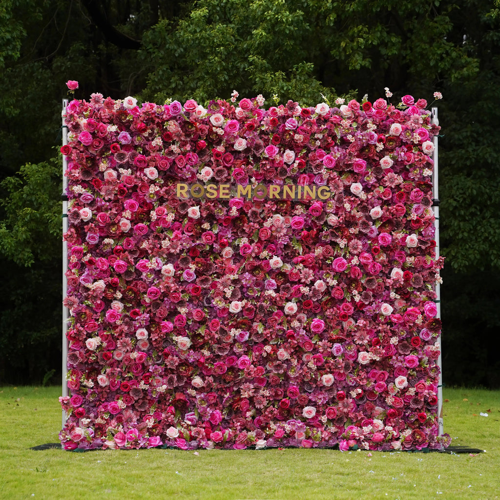 Blossom：7D Fabric Artificial rolling up curtain flower wall Free Shipping