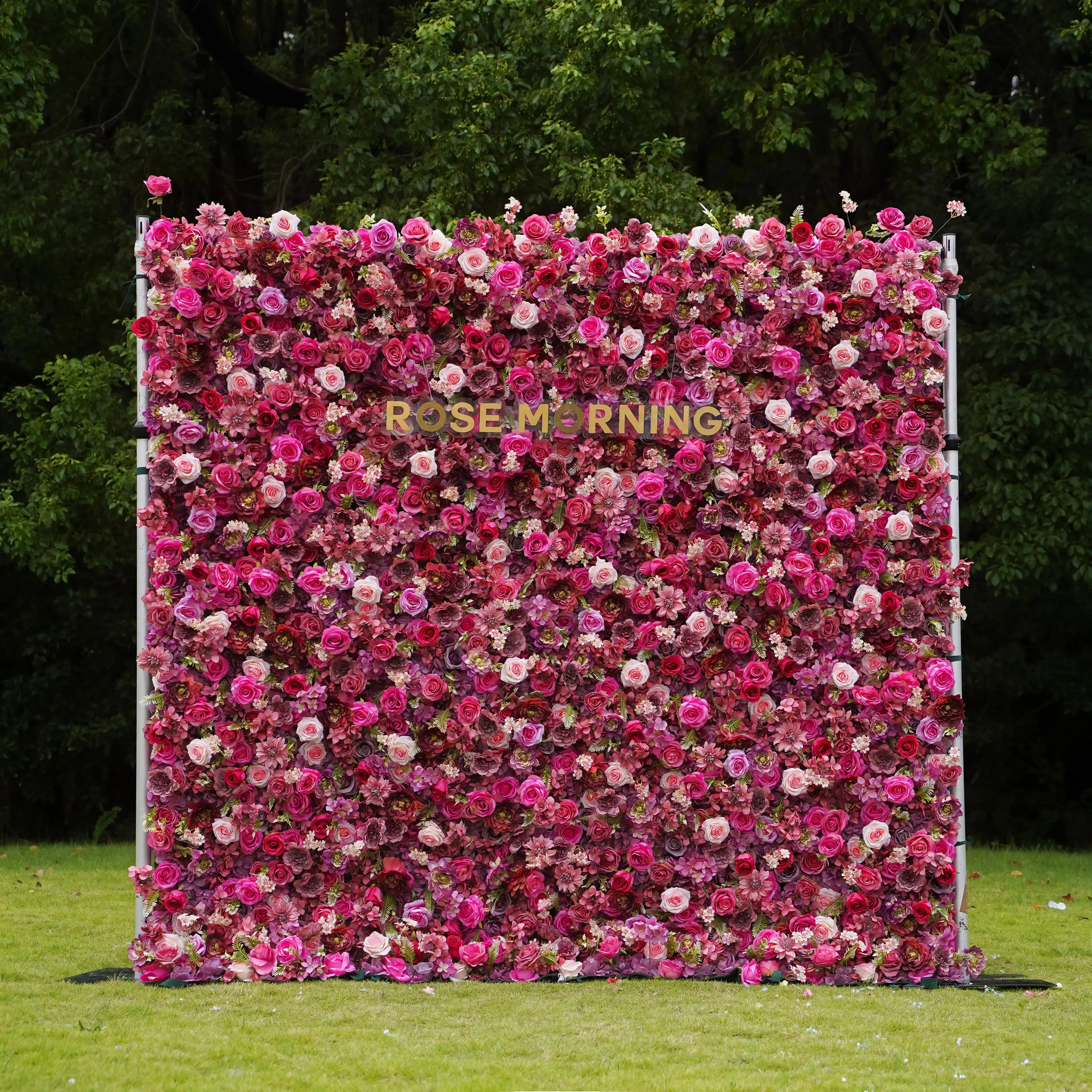 Blossom：7D Fabric Artificial rolling up curtain flower wall Free Shipping