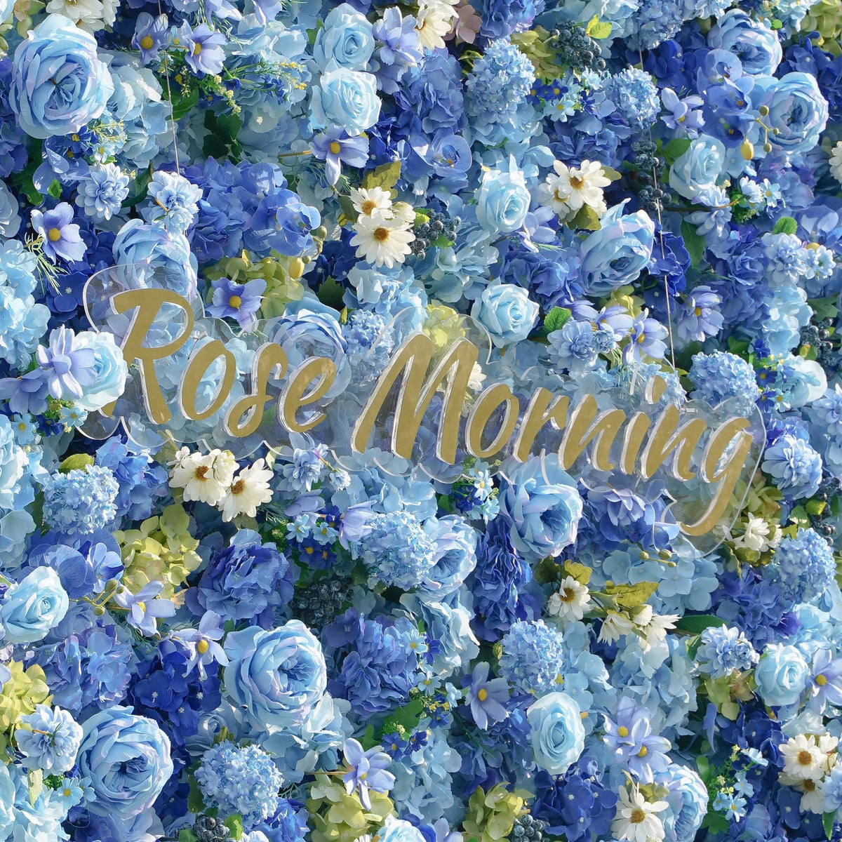 Blue：5D Fabric Artificial rolling up curtain flower wall Free Shipping