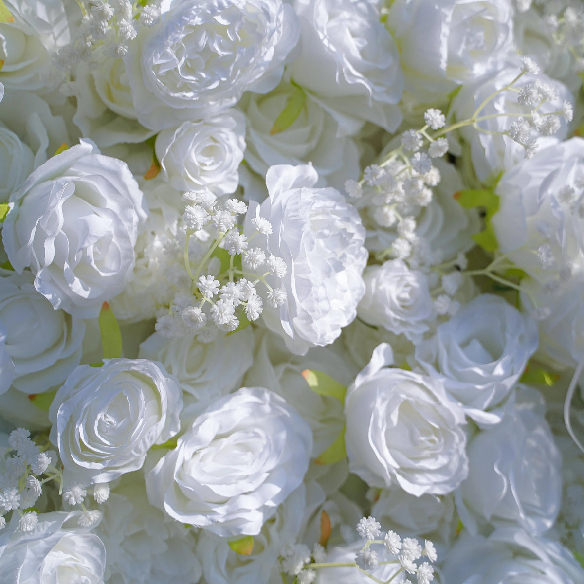Breath：5D White Roses Fabric Artificial rolling up curtain flower wall Free Shipping