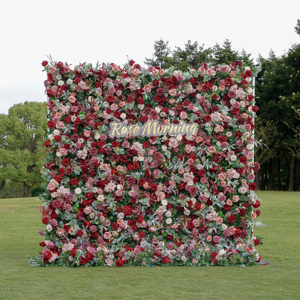 Bri：5D Fabric Artificial rolling up curtain flower wall Free Shipping