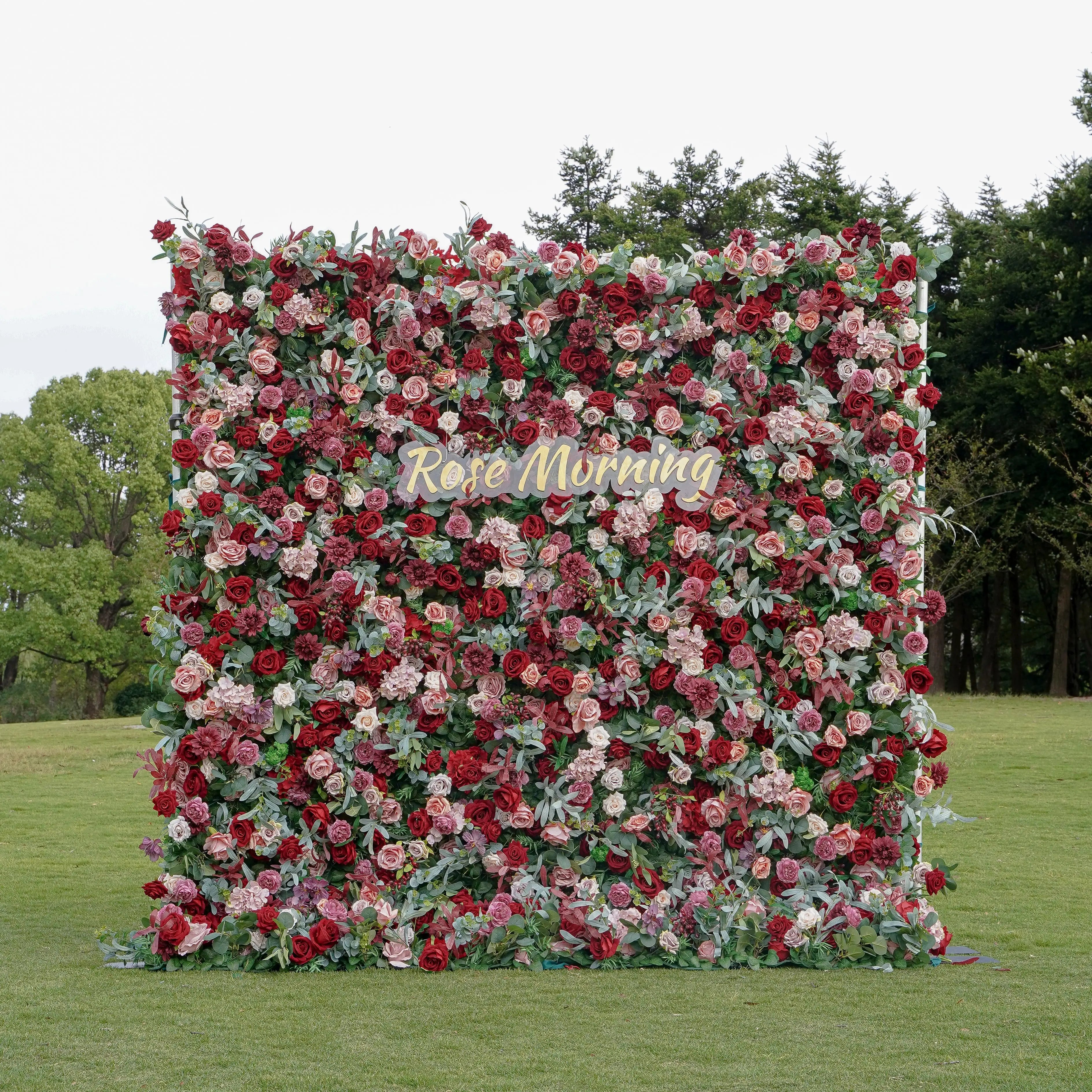 Bri：5D Fabric Artificial rolling up curtain flower wall Free Shipping