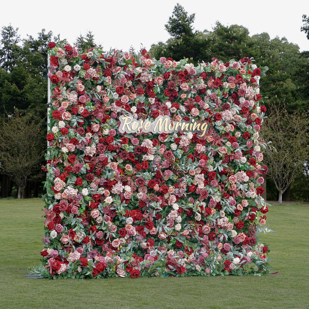 Bri：5D Fabric Artificial rolling up curtain flower wall Free Shipping