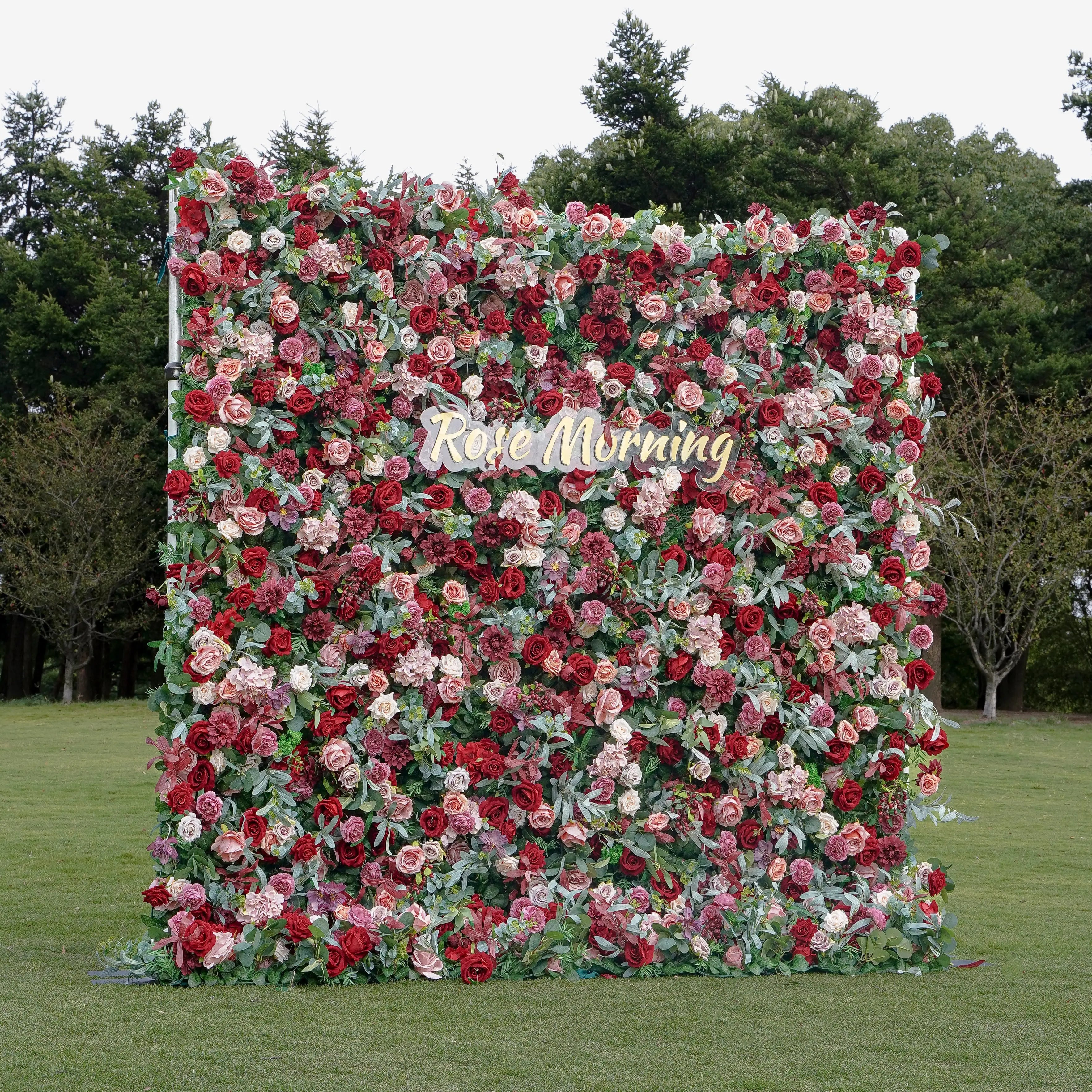 Bri：5D Fabric Artificial rolling up curtain flower wall Free Shipping
