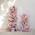 Thora: Pink Rose Ranunculus Wedding Background Arch KT Backdrop Decorative Flower Row Excludes Frame
