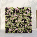 Brina: Luxury 5D Dark Purple & Lime Green Silk Floral Wall Roll-Up Fabric Backdrop for Elegant Weddings & Galas Free Shipping