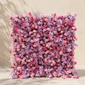 Calaria: Premium 4D Berry Pink Silk Flower Wall with Purple Lavender for Vibrant Garden Parties Free Shipping