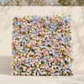 Calora:5D Dusty Blue, Blush Pink & Ivory White Silk Rose Flower Wall Roll-Up Fabric Backdrop for Romantic Weddings & Proposals Free Shipping