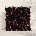 Camilavia: Luxury 5D Black, Burgundy & Gold Silk Floral Wall Roll-Up Backdrop for Opulent Gothic Weddings Free Shipping