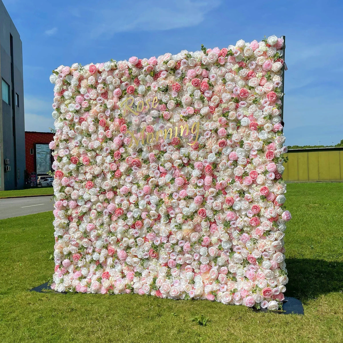 Catherine：4D Fabric Artificial rolling up curtain flower wall Free Shipping