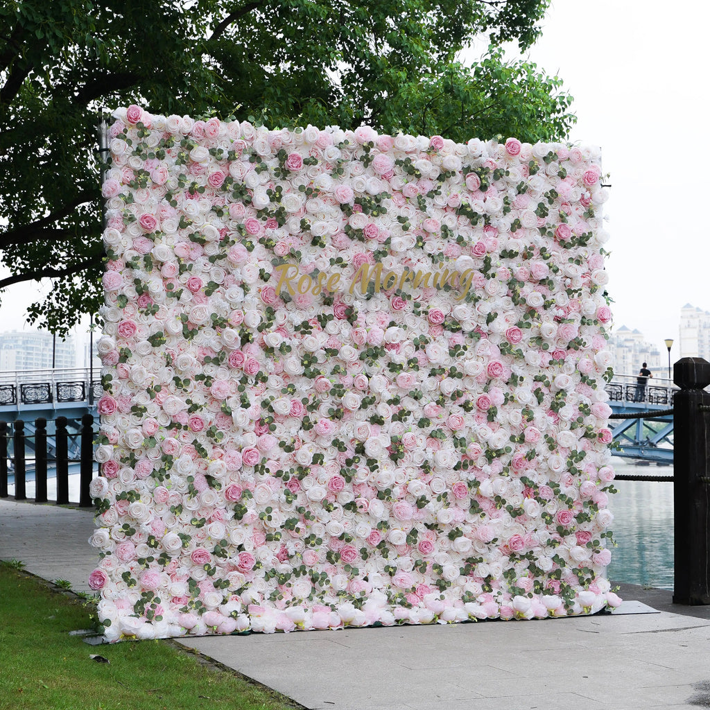 Cathy：4D Fabric Artificial rolling up curtain flower wall Free Shipping