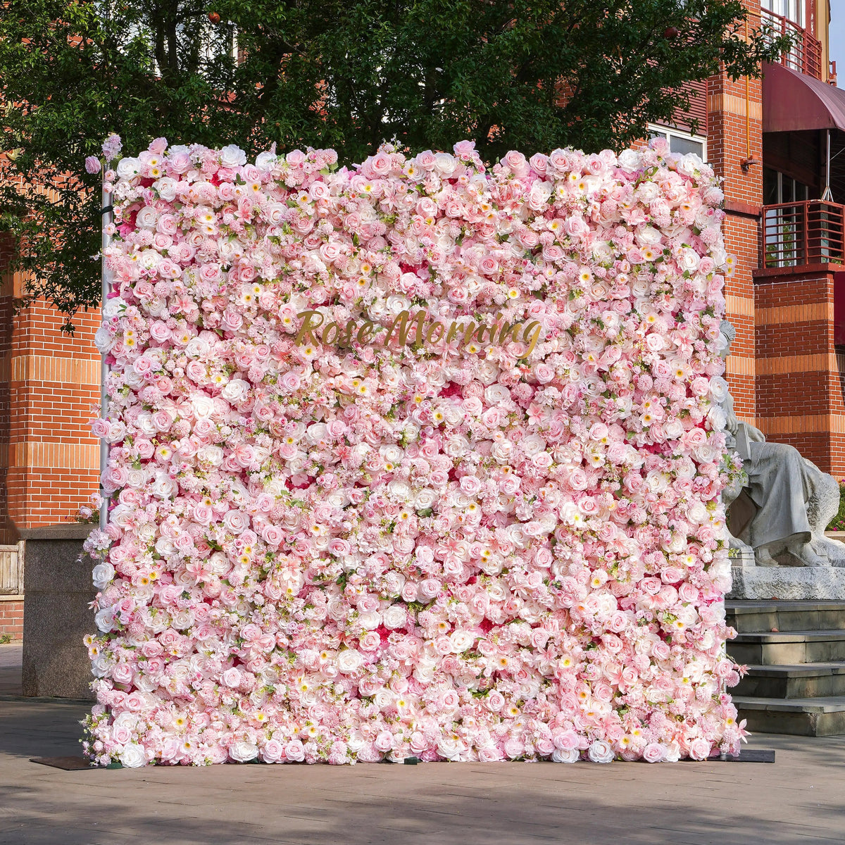CiCi：5D Fabric Artificial Flower Wall Rolling Up Curtain Flower Wall (Ready to Ship) Free Shipping