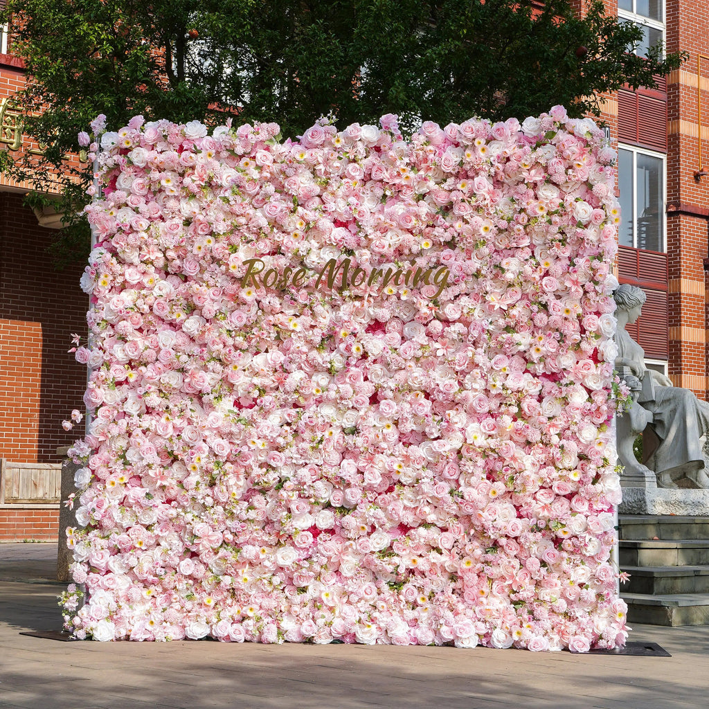 CiCi：5D Fabric Artificial Flower Wall Rolling Up Curtain Flower Wall (Ready to Ship) Free Shipping