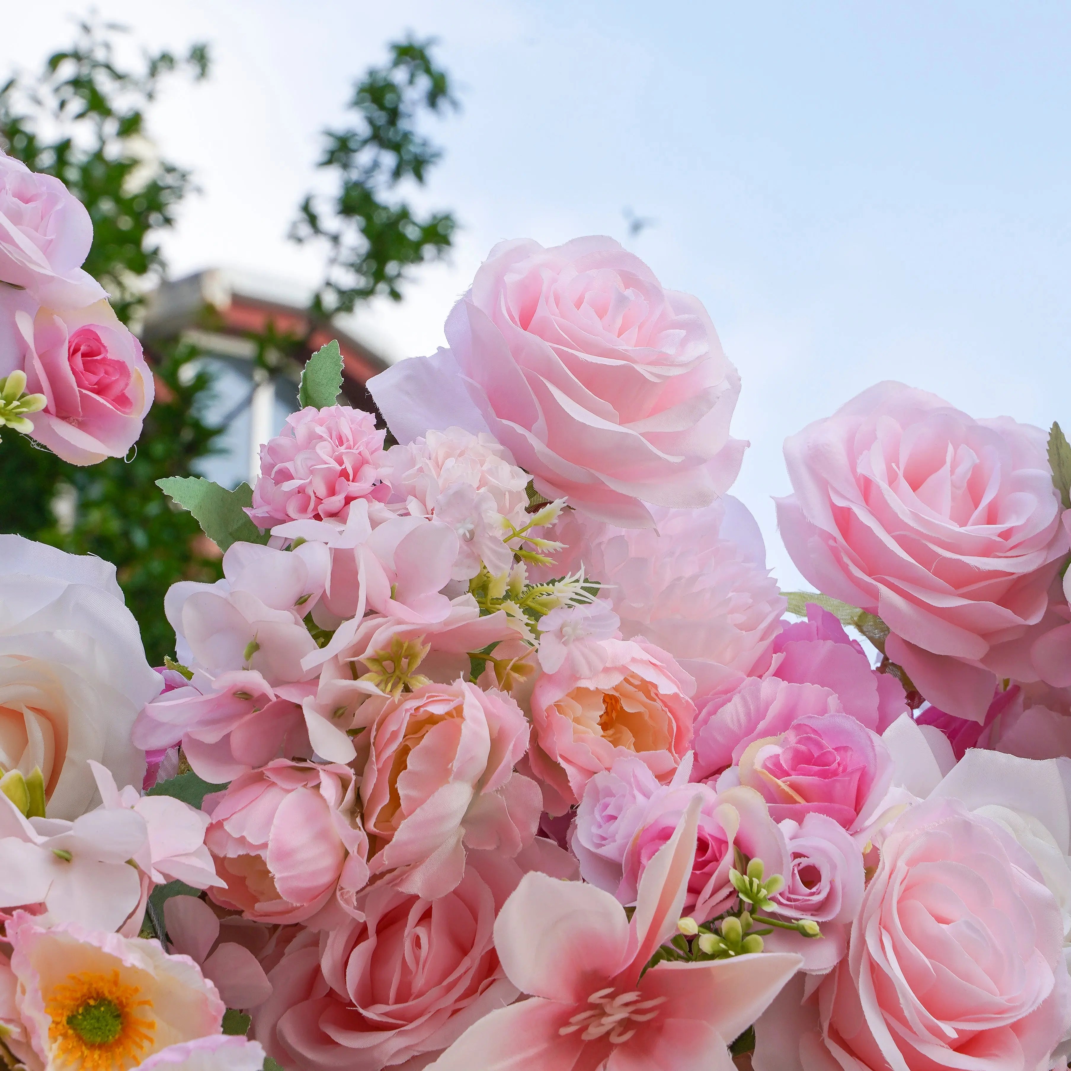 CiCi：5D Fabric Artificial Flower Wall Rolling Up Curtain Flower Wall (Ready to Ship) Free Shipping