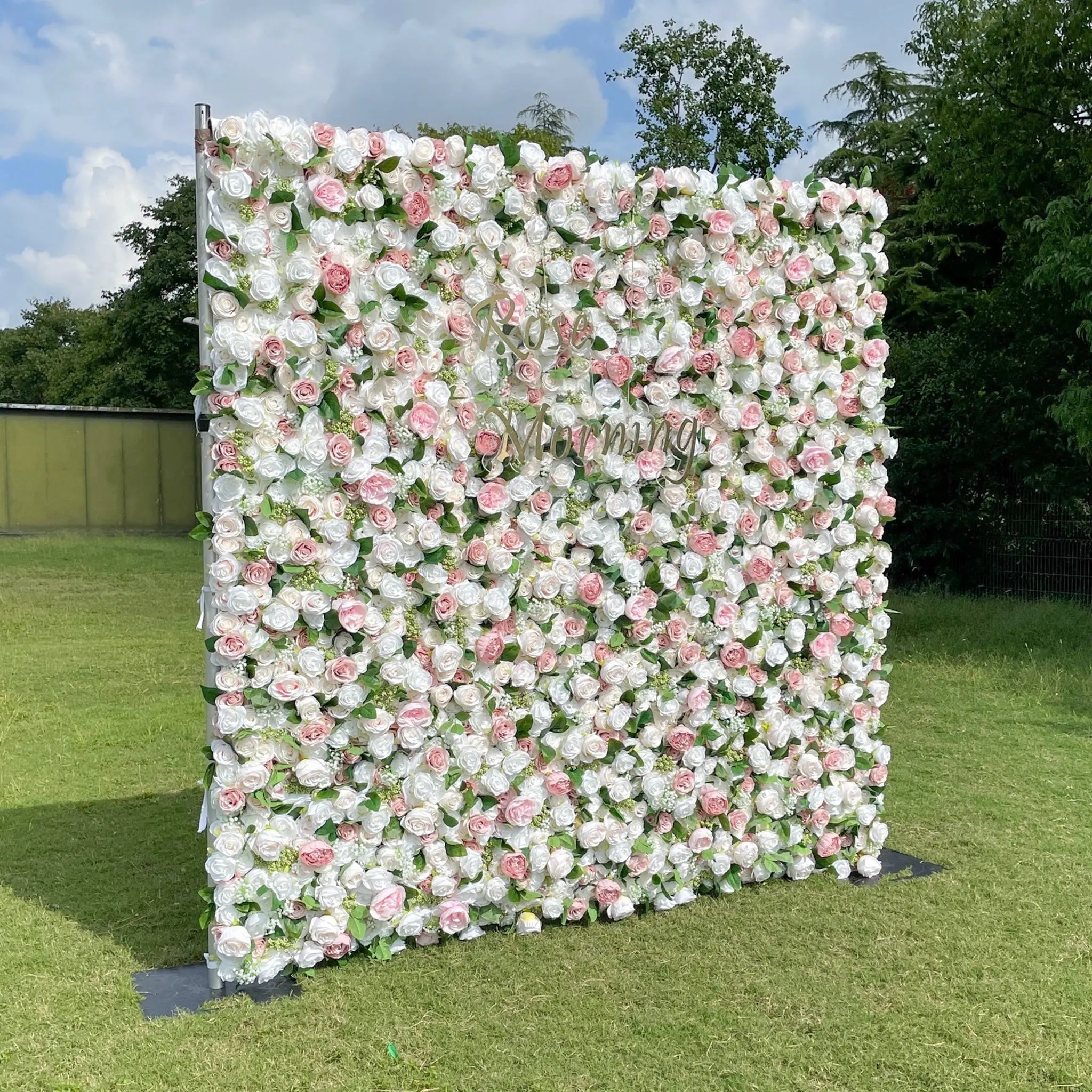 Cindy：5D Fabric Artificial rolling up curtain flower wall Free Shipping
