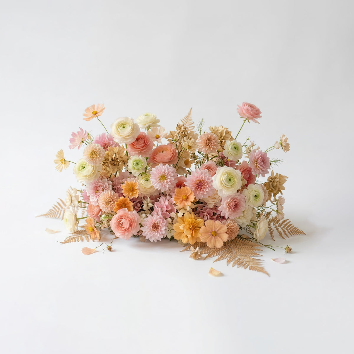 Cirelle: Exquisite Peach & Champagne Butterfly-Shaped Flower Wall Backdrop for Garden Proposals & Weddings Free Shipping
