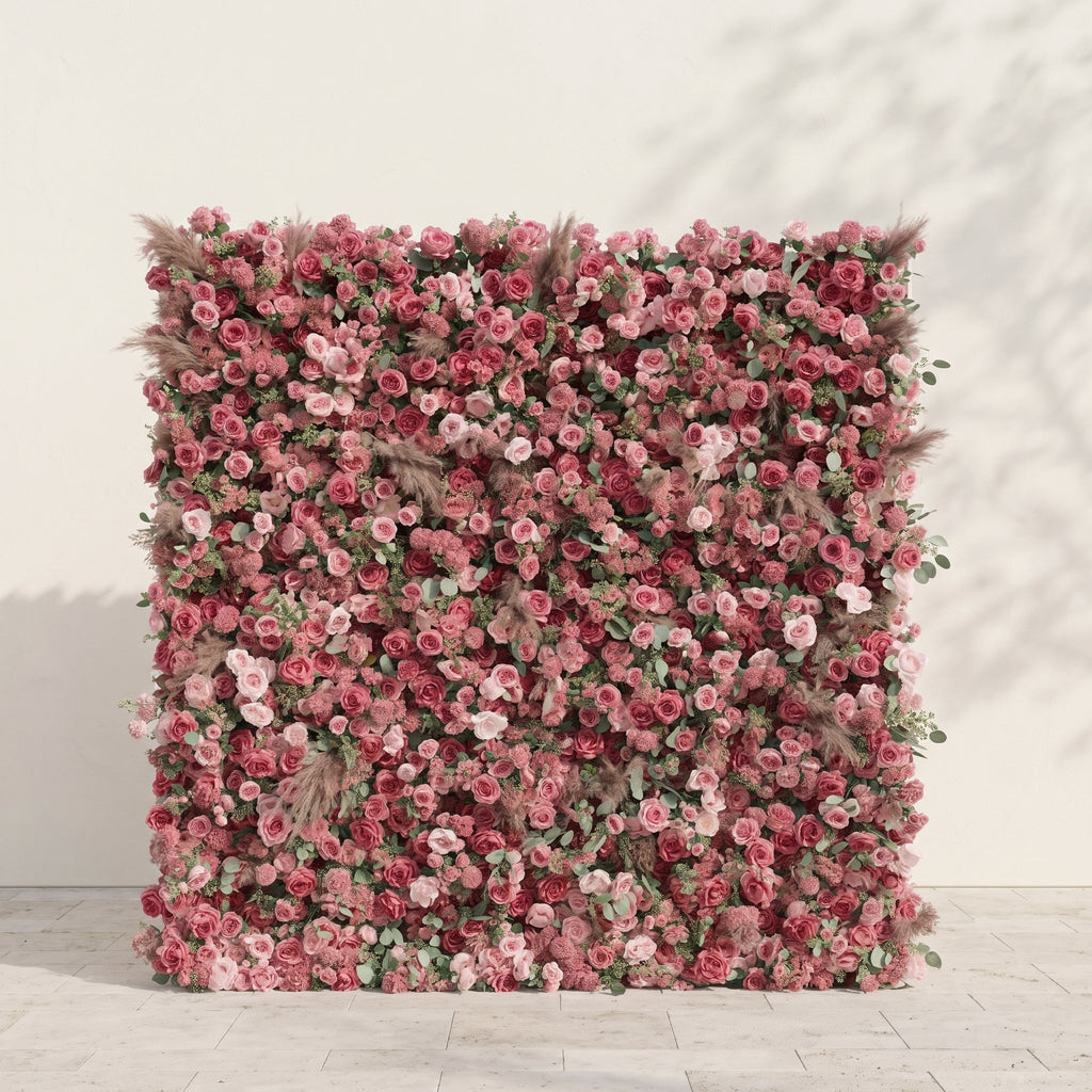 Cloressa: Luxury 5D Dusty Rose & Nude Pink Silk Floral Wall with Dried Pampas Grass for Modern Weddings Free Shipping