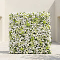 Cordelle: Luxury 4D Creamy White & Fresh Green Silk Floral Wall Backdrop for Organic Garden Weddings Free Shipping