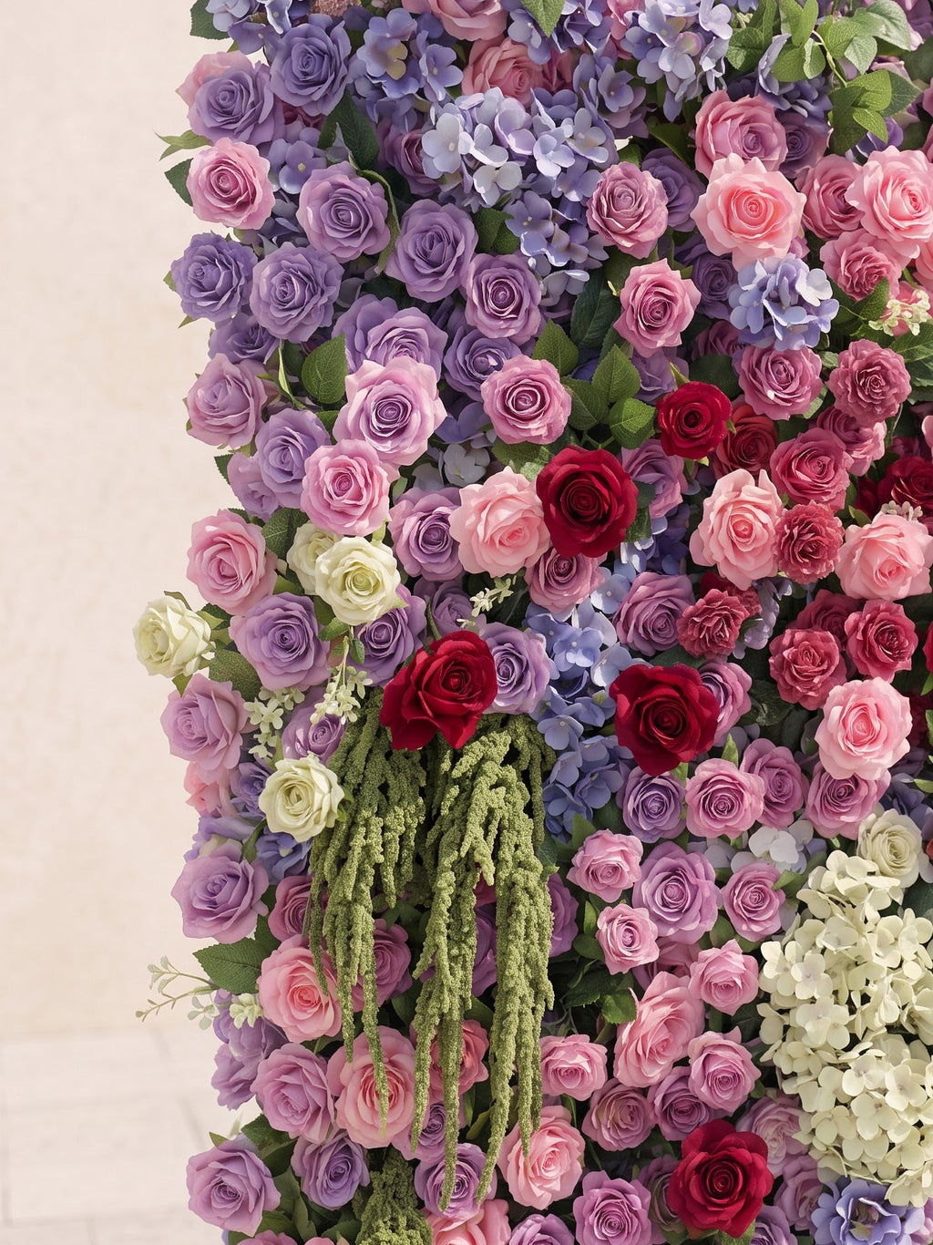 Corrielle: 5D Fabric Artificial rolling up curtain flower wall Free Shipping