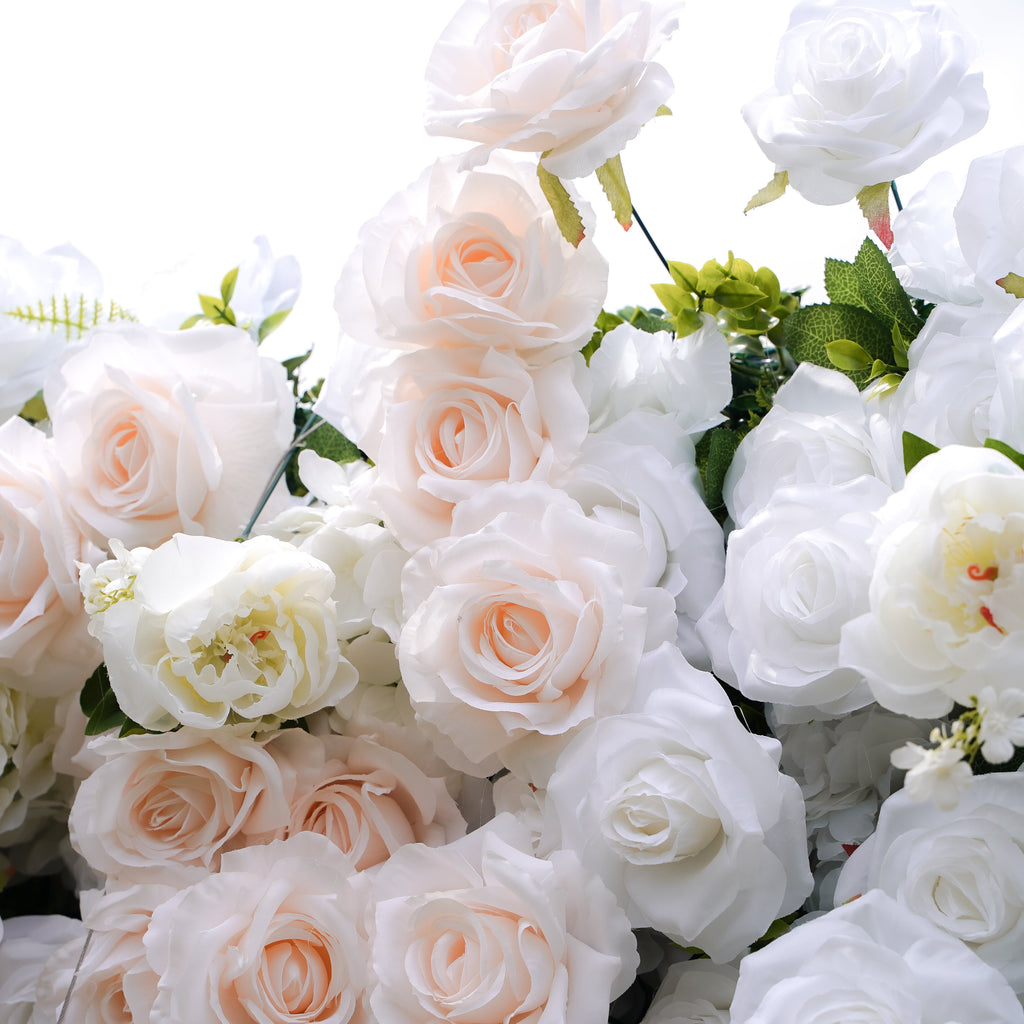 Corrine：5D Fabric Artificial rolling up curtain flower wall Rose Morning