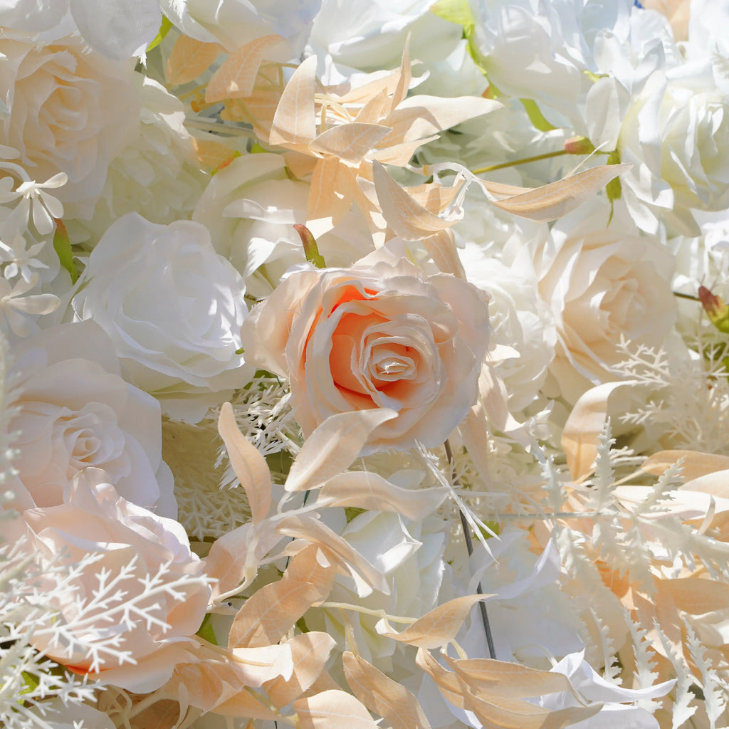 Cream：5D Fabric Artificial rolling up curtain flower wall Free Shipping