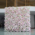 Leona：5D Fabric Artificial rolling up curtain flower wall Rose Morning