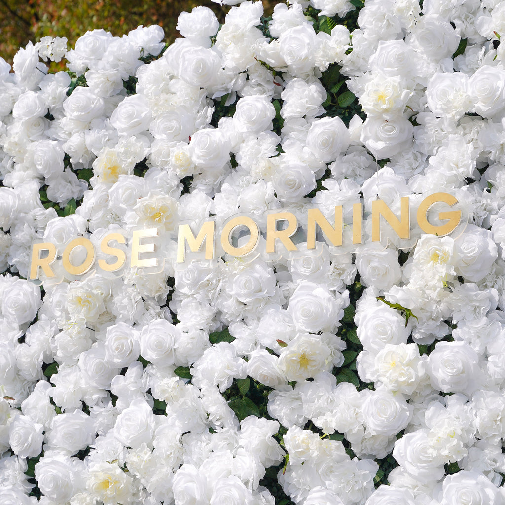 Shine： Fabric Artificial zip up curtain flower wall 8ft*8ft (SHIP TO USA ONLY) Rose Morning