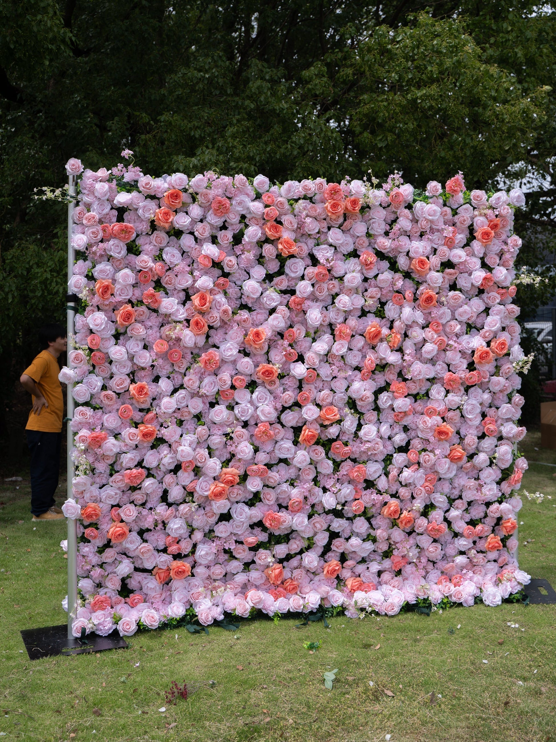 Marivelle 4D Fabric Artificial rolling up curtain flower wall Free Shipping