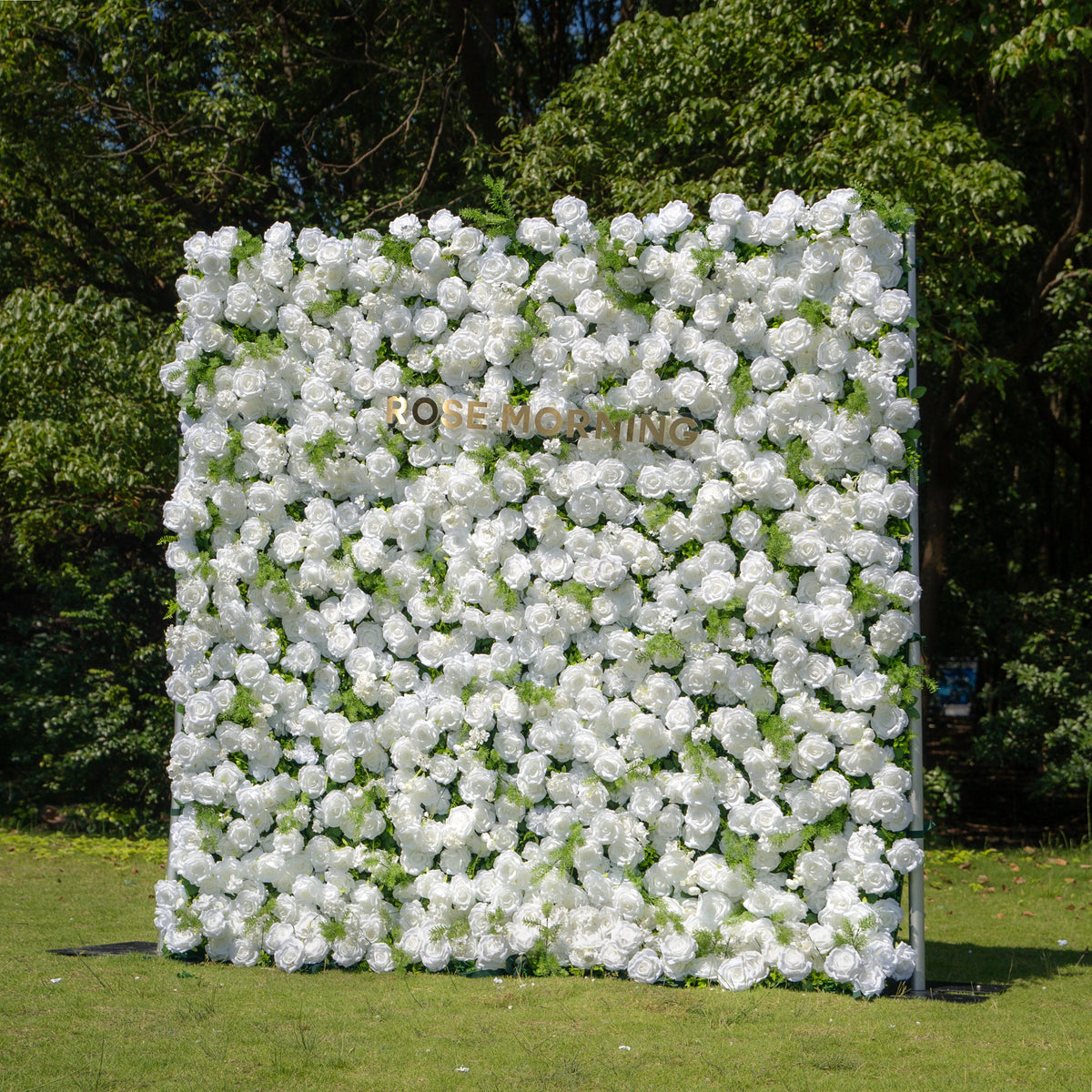 Forest - White Green Popular 5D Fabric Roll Up Flower Wall for Wedding Party Backdrop Free Shipping